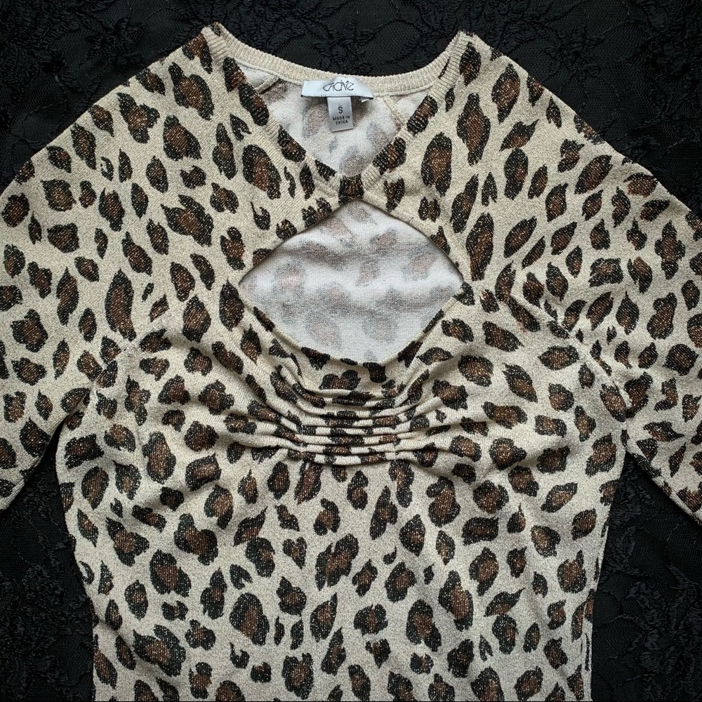 Sparkly Peekaboo Tight Leopard top small